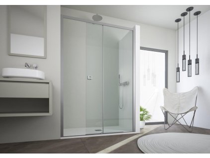 Sprchové dveře DECO N1FS, 160 cm, Pravé (DX), Fasciato bezpečnostní sklo - 6 mm, Černá