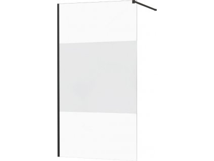 MEXEN/S - KIOTO Sprchová zástěna WALK-IN 090x200 cm 8 mm, černá, Transparent/matné sklo 800-090-101-70-35