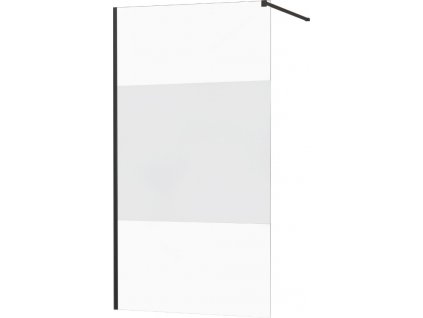 MEXEN/S - KIOTO Sprchová zástěna WALK-IN 130x200 cm 8 mm, černá, Transparent/matné sklo 800-130-101-70-35