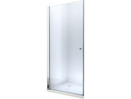 MEXEN - Pretoria sprchové dveře křídlové 80, transparent, chrom se stěnovým profilem 852-080-000-01-00