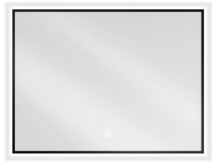 MEXEN - Erma zrcadlo s osvětlením 80 x 60 cm, LED 6000K, černý rám  9814-080-060-611-70
