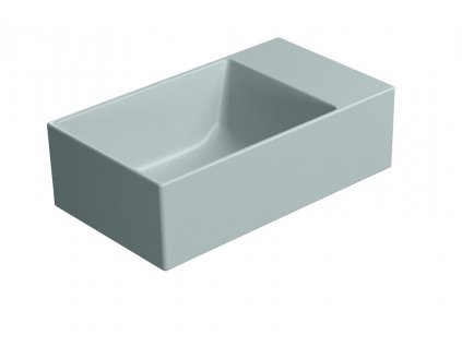 KUBE X keramické umývátko 40x23cm, bez otvoru, pravé/levé, ghiaccio mat