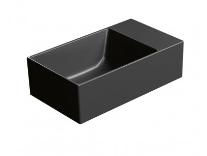 KUBE X keramické umývátko 40x23cm, bez otvoru, pravé/levé, černá mat