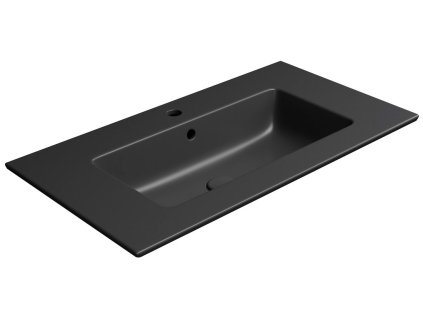 PURA keramické umyvadlo Slim 82x46cm, černá mat DOPRAVA ZDARMA