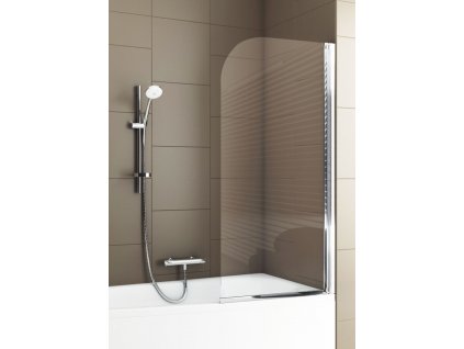 Vanová zástěna MODERN PLUS, 65 cm, Univerzální Levé / Pravé, Čiré bezpečnostní sklo - 4 mm, Chrom/Leštěný hliník (ALU)