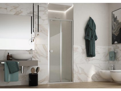Sprchové dveře ESSENCE N2S, 90 cm, Stampato C bezpečnostní sklo - 6 mm, Hliník ossidato