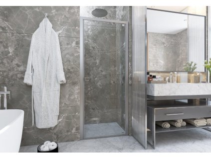 Sprchové dveře ESSENCE N1B, 90 cm, Čiré bezpečnostní sklo - 6 mm, Hliník ossidato