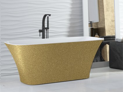 Volně stojící vana ASSOS S-LINE Glam - zlatá, 160 × 70 cm DOPRAVA ZDARMA
