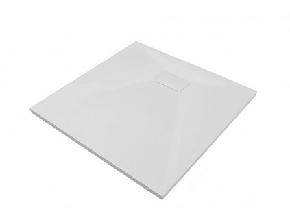 Čtvercová sprchová vanička VEXO - bílá, Bílá, Bez nožiček, 80 cm, 80 cm