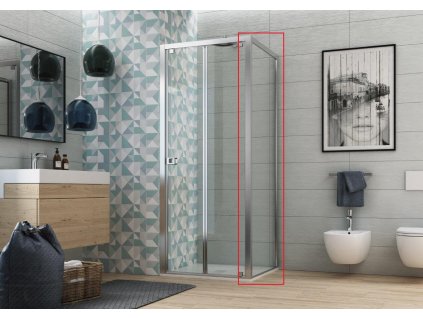 Pevná stěna ESSENCE F1C, 70 , Stampato C bezpečnostní sklo - 6 mm, Hliník ossidato (Šířka 70 , Výplň Stampato C bezpečnostní sklo - 6 mm, BARVA rámu Hliník ossidato)