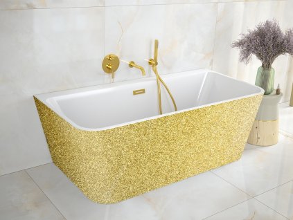 Volně stojící vana VARYA Glam - zlatá, GLAM 01 - zlatá, 150 × 75 cm