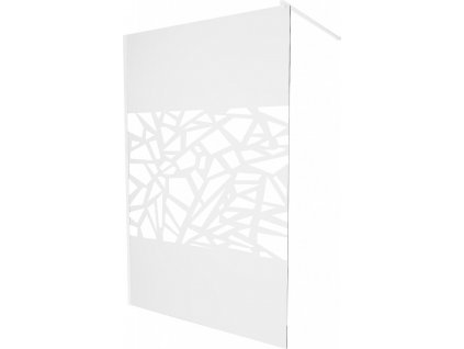 MEXEN/S - KIOTO Sprchová zástěna WALK-IN 70 x 200, transparent/bílý vzor 8 mm, bílá 800-070-101-20-85