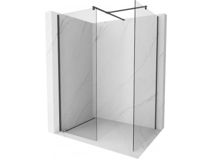 MEXEN/S - Kioto Sprchová zástěna WALK-IN 130 x 120 cm, transparent, černá 800-130-202-70-00-120