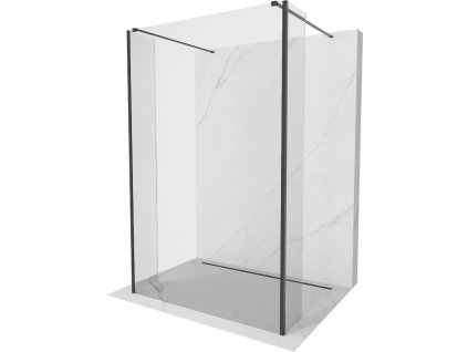 MEXEN/S - Kioto Sprchová zástěna WALK-IN volněstojící 130 x 30 x 30 cm, transparent, černá 800-130-030-222-70-00-030