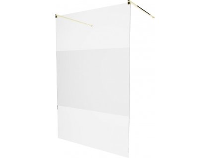 MEXEN/S - KIOTO samostatně stojící sprchová zástěna 100 x 200, transparent/matné sklo 8 mm, zlatá 800-100-002-50-35