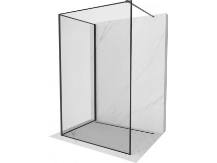 MEXEN/S - Kioto Sprchová zástěna WALK-IN 120 x 80 cm, černý vzor, černá 800-120-212-70-70-080