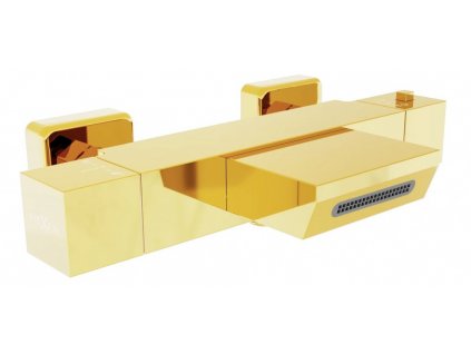 MEXEN - Termostatická vanová baterie Cube, zlatá 77360-50