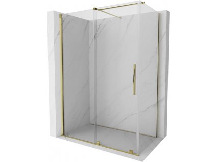 MEXEN/S - Velar sprchový kout 150 x 85, transparent, zlatá 871-150-085-01-50
