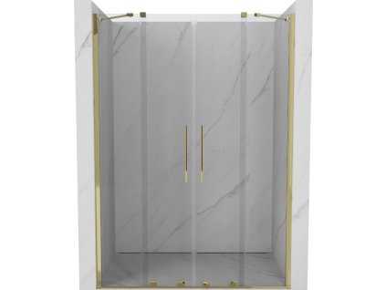 MEXEN/S - Velar Duo posuvné sprchové dveře 140, transparent, złote 871-140-000-02-50