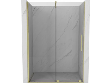 MEXEN/S - Velar posuvné sprchové dveře 150, transparent, zlatá kartáčovaná 871-150-000-01-55