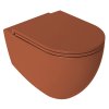 INFINITY závěsná WC mísa, Rimless, 36,5x53cm, terracotta