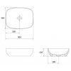 CERSANIT - Umyvadlo na desku LARGA RECTANGULAR bílá mat (50X38) K677-016