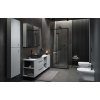 CERSANIT - Sprchové dveře LARGA ČERNÉ 80X195, levé, čiré sklo S932-127