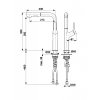 KFA - DUERO DESIGN dřezová baterie s otočnou vytahovací sprchou a přepínáním, INOX 6623-220-22