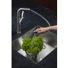 KFA - DUERO DESIGN dřezová baterie s otočnou vytahovací sprchou a přepínáním, INOX 6623-220-22