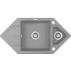 DEANTE - Hexon metalický šedý granitový dřez, 1,5-miska s odkapávačem - Space-Saver ZQP_S653