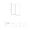 OMNIRES - KINGSTON vanová zástěna dvojdílná, 120  cm černá mat / transparent /BLMTR/ XHE20BLTR