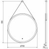 MEXEN - Reni zrcadlo s osvětlením, 70 cm, LED 6000K, černý rám 9812-070-070-611-70