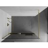 MEXEN/S - Kioto+ Sprchová zástěna WALK-IN s poličkou a držákem ručníků 105 x 200, transparent, zlatá 800-105-121-50-00