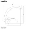 Dřezová stojánková baterie, Sonáta, s ramínkem nad pákou, výška 245 mm, chrom