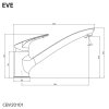 Dřezová stojánková baterie, Eve, s plochým ramínkem 210 mm, chrom