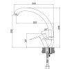 Dřezová stojánková mimoúrovňová baterie, Zuna, s ramínkem nad pákou, výška 240 mm, chrom