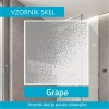 Sprchový set z Kory Lite, čtvrtkruh, 90 cm, bílý ALU, Grape a nízké SMC vaničky