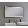 Zrcadlo s černým rámem 1200 x 600 mm, nastavitelné LED osvětlení, systém proti zamlžování