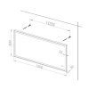 Zrcadlo s černým rámem 1200 x 600 mm, nastavitelné LED osvětlení, systém proti zamlžování