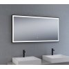 Zrcadlo s černým rámem 1200 x 600 mm, nastavitelné LED osvětlení, systém proti zamlžování