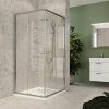 Kora Lite sprchový set: sprchový kout 90x90x185cm, chrom ALU, sklo čiré, 90 cm, vanička, sifon