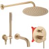REA - Sprchový set s baterií 150mm Lungo kartáčované zlato + BOX REA-P6609