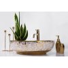 REA - Umyvadlo na desku Margot White/Gold REA-U9650