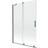 MEXEN/S - Velar dvoukřídlá posuvná vanová zástěna 120 x 150 cm, transparent, grafit metal 896-120-000-01-95