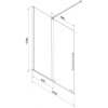 MEXEN/S - Velar dvoukřídlá posuvná vanová zástěna 170 x 150 cm, transparent, grafit metal 896-170-000-01-95