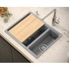 Quadron - Granitový dřez Logan 150 Grey Metallic Ocel HCQL5646U5-BS_U  DOPRAVA ZDARMA