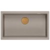 Quadron - Granitový dřez Logan 110 Beige Ocel HQD7644U4_BS_U  DOPRAVA ZDARMA