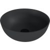 BANERA ROUND umyvadlo na desku, litý mramor, průměr 39cm, antracit mat  + slevový kód