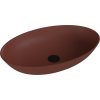 BANERA OVAL umyvadlo na desku, litý mramor, 60x40cm, hnědá mat  + slevový kód