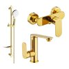 MEXEN/S - Milo DF05 Set umyvadlové a sprchová baterie s příslušenstvím, zlato 713054DF05-50